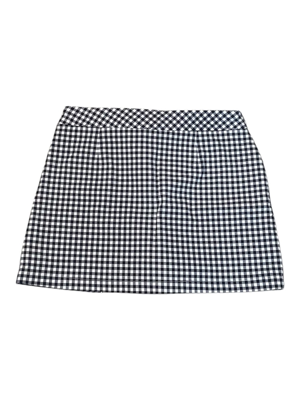 Crown & Ivy Black & White Gingham Tie-Front Mini Skort - Size 12 - Picture 4 of 5